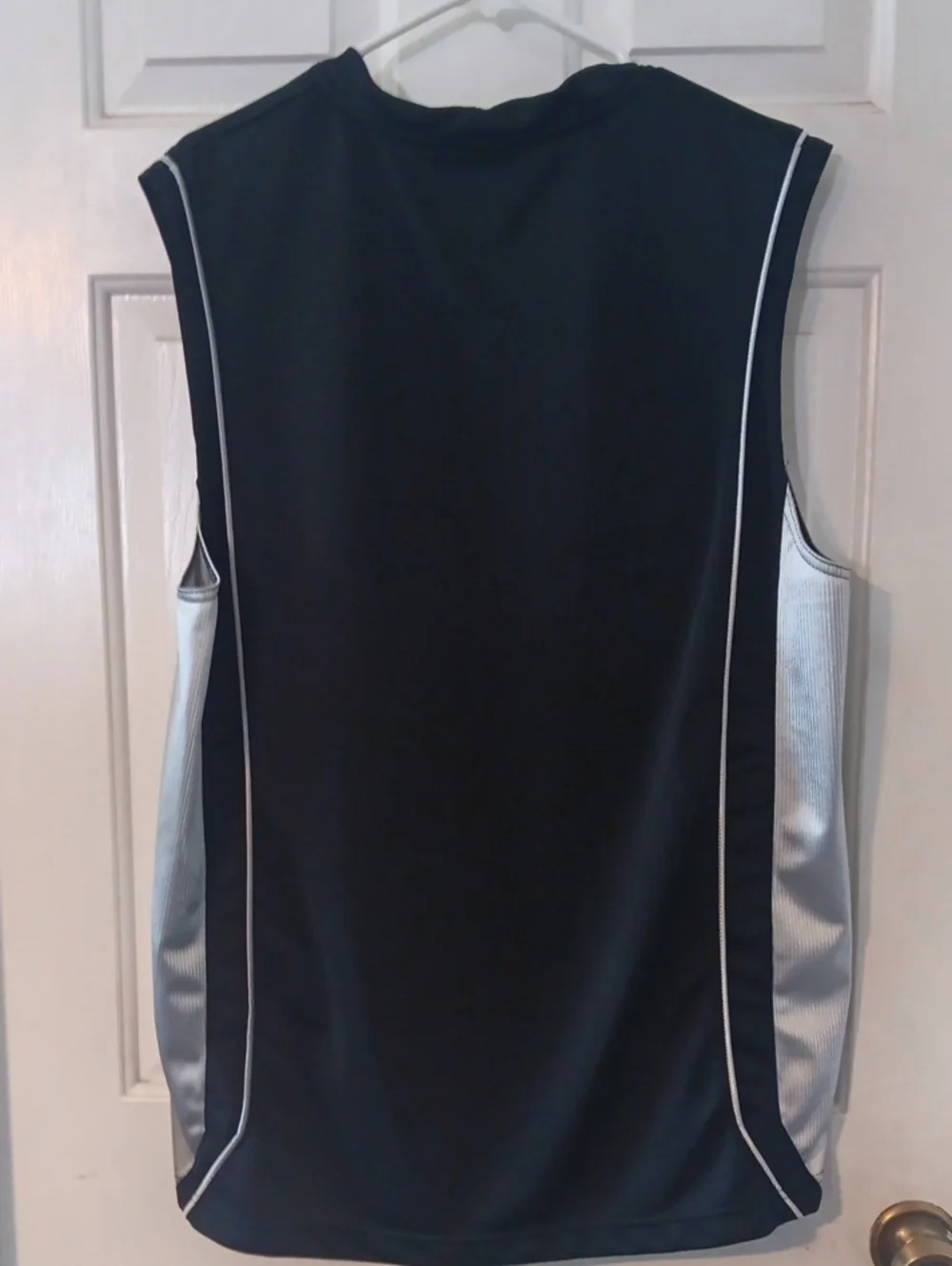 Nike Mens-Black Sleeveless Athletic Tank with White Accents